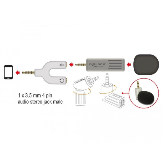 Delock Microphone for Smartphone / Tablet, 65893