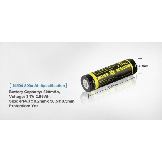 Rechargeable Battery LiIon  AA R6  3,7V 800mAh  XTAR