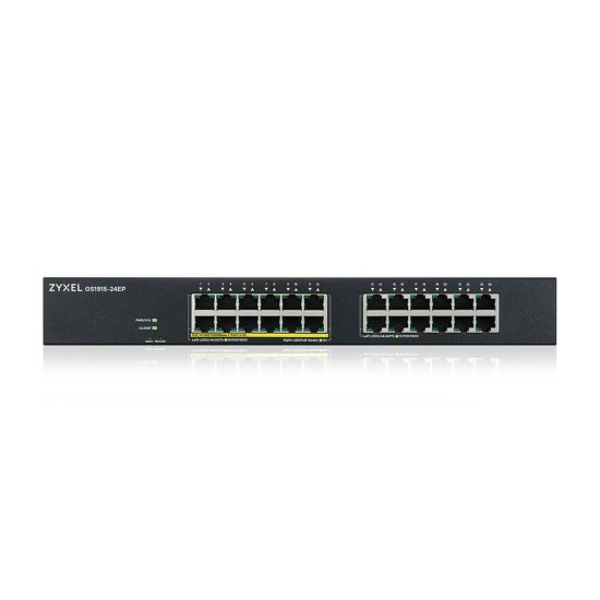 Switch 24-port ZyXEL GS1915-24EP, Gigabit, managed, standalone or Nebula management, rack mount, PoE