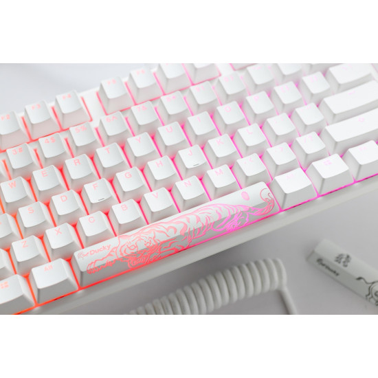 Mechanical Keyboard Ducky One 3 Pure White TKL Hotswap Cherry MX Clear, RGB, PBT Keycaps