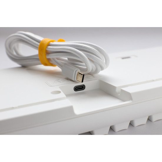 Mechanical Keyboard Ducky One 3 Pure White TKL Hotswap Cherry MX Clear, RGB, PBT Keycaps