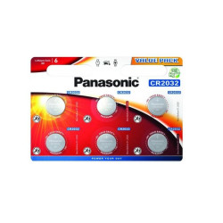 Бутонна батерия литиева PANASONIC CR2032, 3V, 6 бр. в блистер /цена за 6 бр./