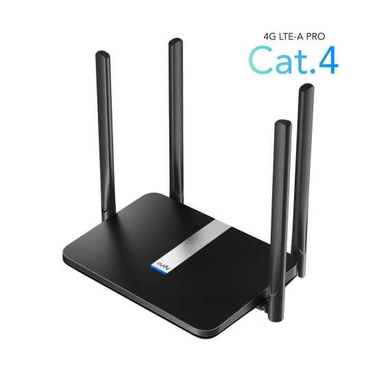 Wireless Router Cudy LT500, 4G LTE AC1200, 2.4/5 GHz, 300 - 867 Mbps, 10/100