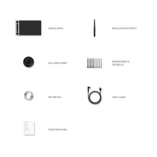 Графичен дисплей таблет HUION Inspiroy Dial 2, 5080 LPI, Черен