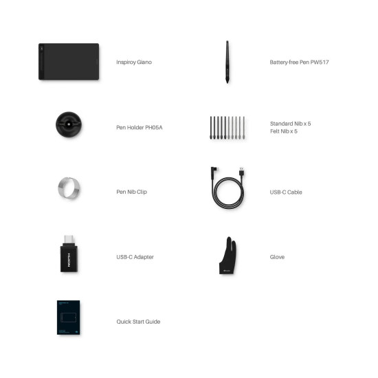 Graphic Display Tablet HUION Inspiroy Giano, 5080 LPI