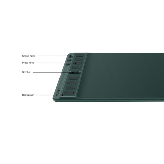 Графичен дисплей таблет HUION Inspiroy 2 M, 5080 LPI, Зелен