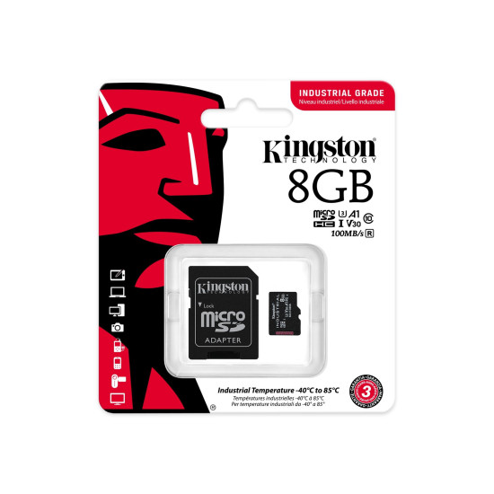 Карта памет Kingston Industrial microSDHC/SDXC 8GB, Class 10