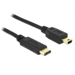 Delock Cable USB Type-C™ 2.0 male > USB 2.0 Type Mini-B male 0.5 m black
