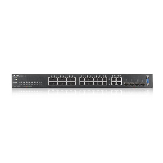 Switch ZyXEL GS2220-28, 24-port GbE + 4-port Combo (RJ45/SFP) L2 with GbE Uplink, managed