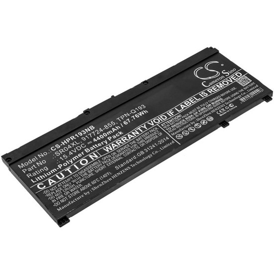 Laptop Battery for HP Omen 15-ce000ng; Pavilion 15-CE015DX  SR04XL LiPo  15,4V 4400mAh CAMERON SINO