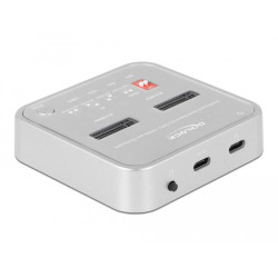 Докинг станция Delock 1 x M.2 NVMe SSD, 1 x M.2 SATA SSD, SD Express Card Reader, Клониране