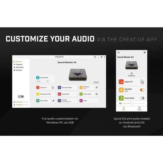 Sound card Creative Sound Blaster X4, USB-C, DAC, Super X-FI, TOSLINK