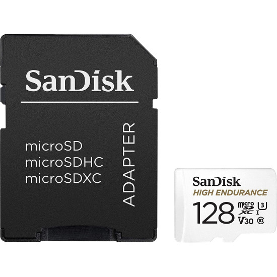 Memory card SANDISK MAX Endurance micro SDXC UHD, SD Adapter, 128GB, Class 10
