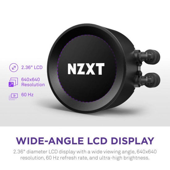 AIO Liquid Cooler NZXT Kraken Elite RGB 280 Black, Customizable LCD Display