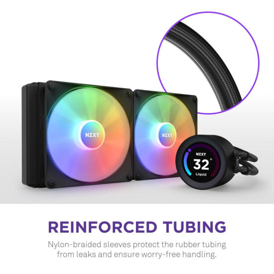 AIO Liquid Cooler NZXT Kraken Elite RGB 280 Black, Customizable LCD Display