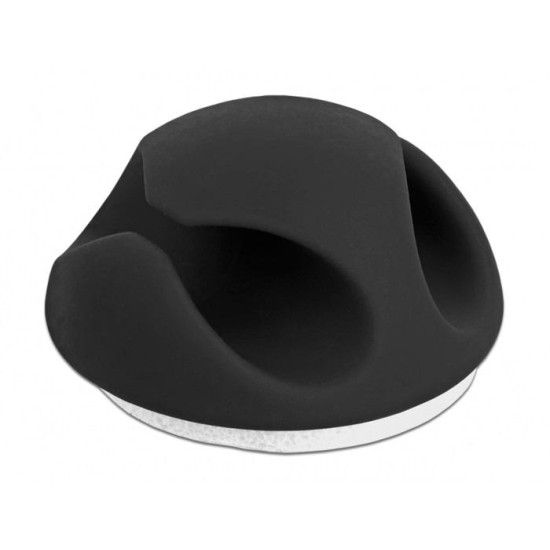 Delock Cable Holder Mini with 2 feed-throughs self-adhesive Set 10 pieces black