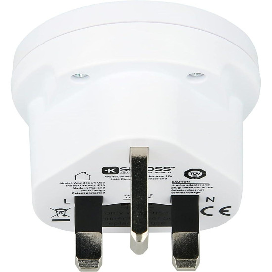 Skross 1500267 Travel adapter W to UK