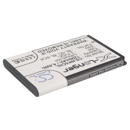 Mobile battery CAMERON SINO BL-5C, for Nokia 105 2700 3110 5130 6230 E50, 3.7V, 1200mAh