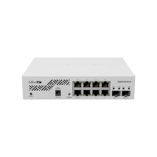 Switch 8 port Mikrotik CSS610-8G-2S+IN, 8 x Gigabit Ethernet ports, 2 x SFP, PoE in