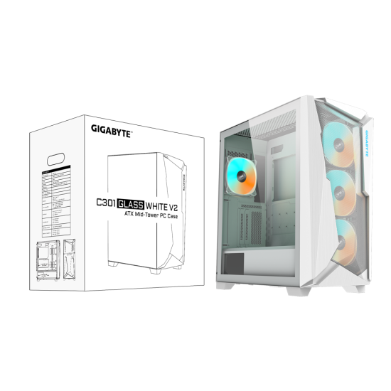 Case Gigabyte C301 WHITE V2, TG, Mid-Tower