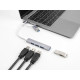 Delock 4 Port Slim USB Hub with USB-C or USB-A to 3 x USB-A 2.0 female + 1 x USB-A 5 Gbps female