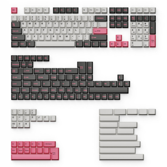 Keychron Cherry Profile Double - Shot PBT Full Set 219 Keycaps - Dolch Pink