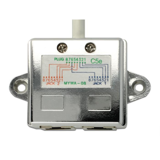 Delock RJ45 Port Doubler 1 x RJ45 plug to 2 x RJ45 jack (2 x Ethernet)