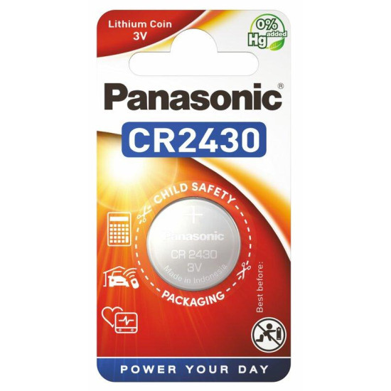 Lithium Button Battery PANASONIC CR2430 3V 1 pcs in blister /price for 1 battery/  GP