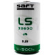 Lithium thyonil chlorid battery SAFT LSH20, LS33600 3,6V R20 17Ah STD   /with cup/