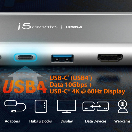 j5create USB4 Dual 4K Multi-Port Hub