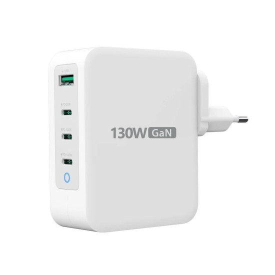 Мрежово зарядно j5create JUP43130E 130W, 4 порта, USB-C, USB-A