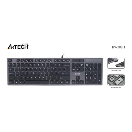 Keyboard A4tech KV-300H, 2 х USB port