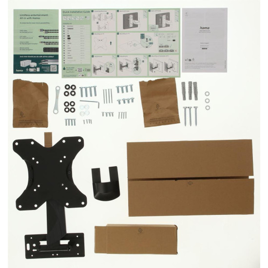Hama FULLMOTION TV Wall Bracket, 19