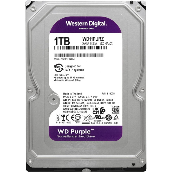 HDD WD Purple WD11PURZ, 1TB, 5400rpm, 64MB, SATA 3