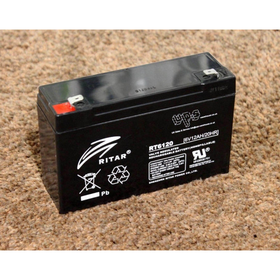 Lead Battery (RT6120) AGM 6V / 12Ah - 150 / 50 / 93 mm T1  RITAR