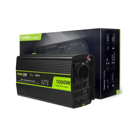 Inverter GREEN CELL 24V/1000W Pure sine wave