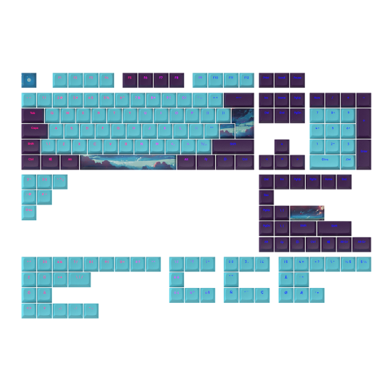 Keycaps Dark Project - Night Sky for ANSI & ISO Layout