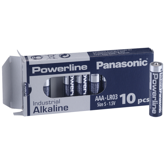  Alkaline Battery LR03 1,5V AAA  10pk  INDUSTRIAL Powerline  PANASONIC