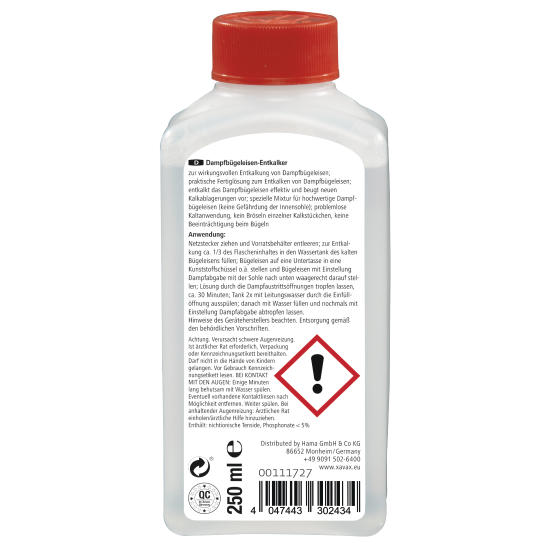 Xavax Descaler for Steam Irons, 250 ml, 111727