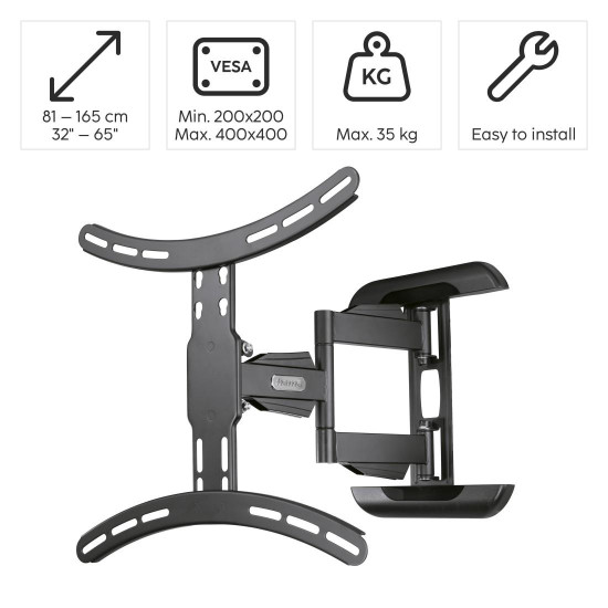 Hama TV Wall Bracket, Swivel, Tilt, Pull-out, 165 cm (65