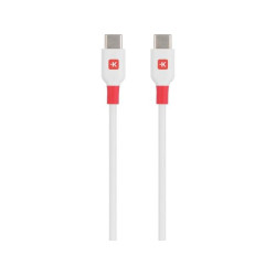 Кабел Skross, USB-C - USB-C мъжко, USB 2.0, 1.2м, Бял