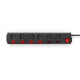 Hama Power Strip, 6-Way, 90°, Indiv. Switchable, 1.4 m, 223160
