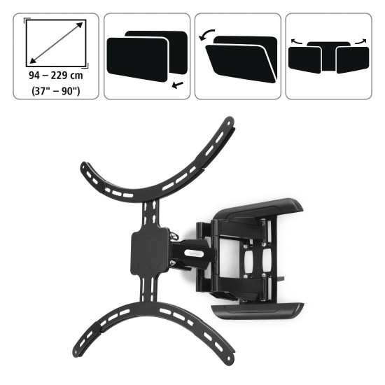Hama TV Wall Bracket, Swivel, Tilt, Pull-out, 229 cm (90