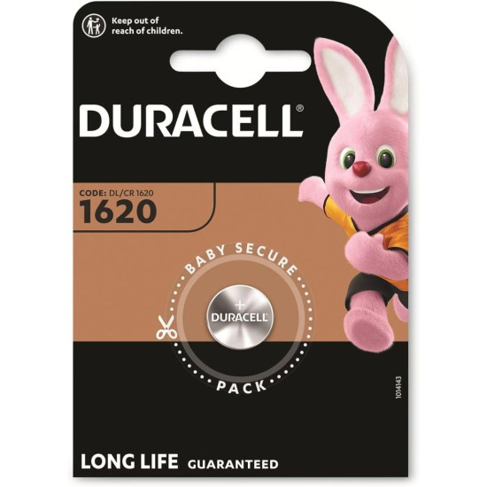 Lithium Button Battery DURACELL CR1620 3V 1pc./1pc./