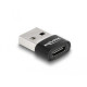 Адаптер Delock, USB 2.0, USB Type-A мъжко - USB Type-C женско, Черен