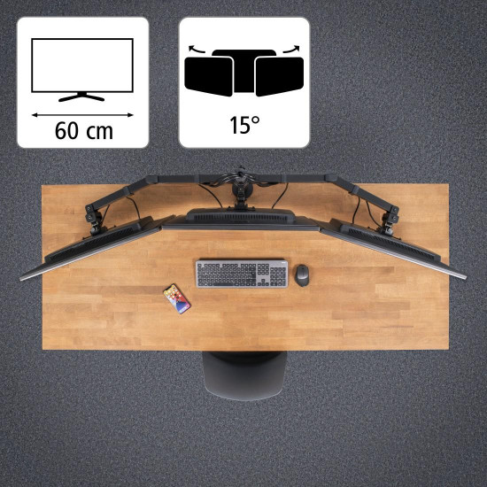 Hama Monitor Holder, 3 Monitors, Swivel/Tilt, 13