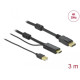 Кабел Delock HDMI мъжко - DisplayPort USB мъжко, 4K 30 Hz, 3 м, Черен