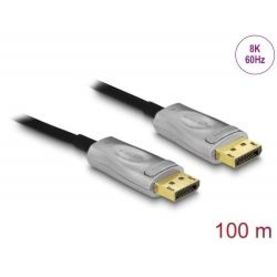 Оптичен кабел Delock, Активен, DisplayPort 1.4 8K, 100 m