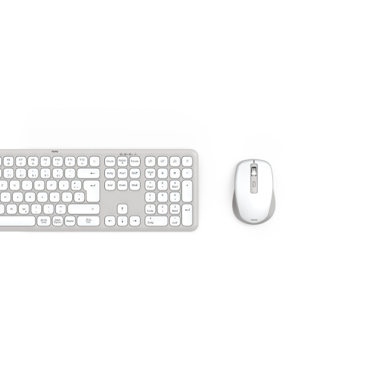 Hama Wireless keyboard and mouse set WKM-550, бяла, 173066