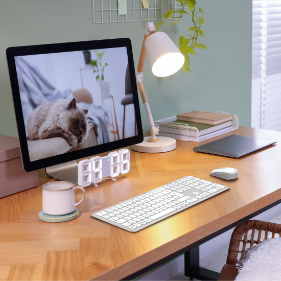 Hama Wireless keyboard and mouse set WKM-550, бяла, 173066